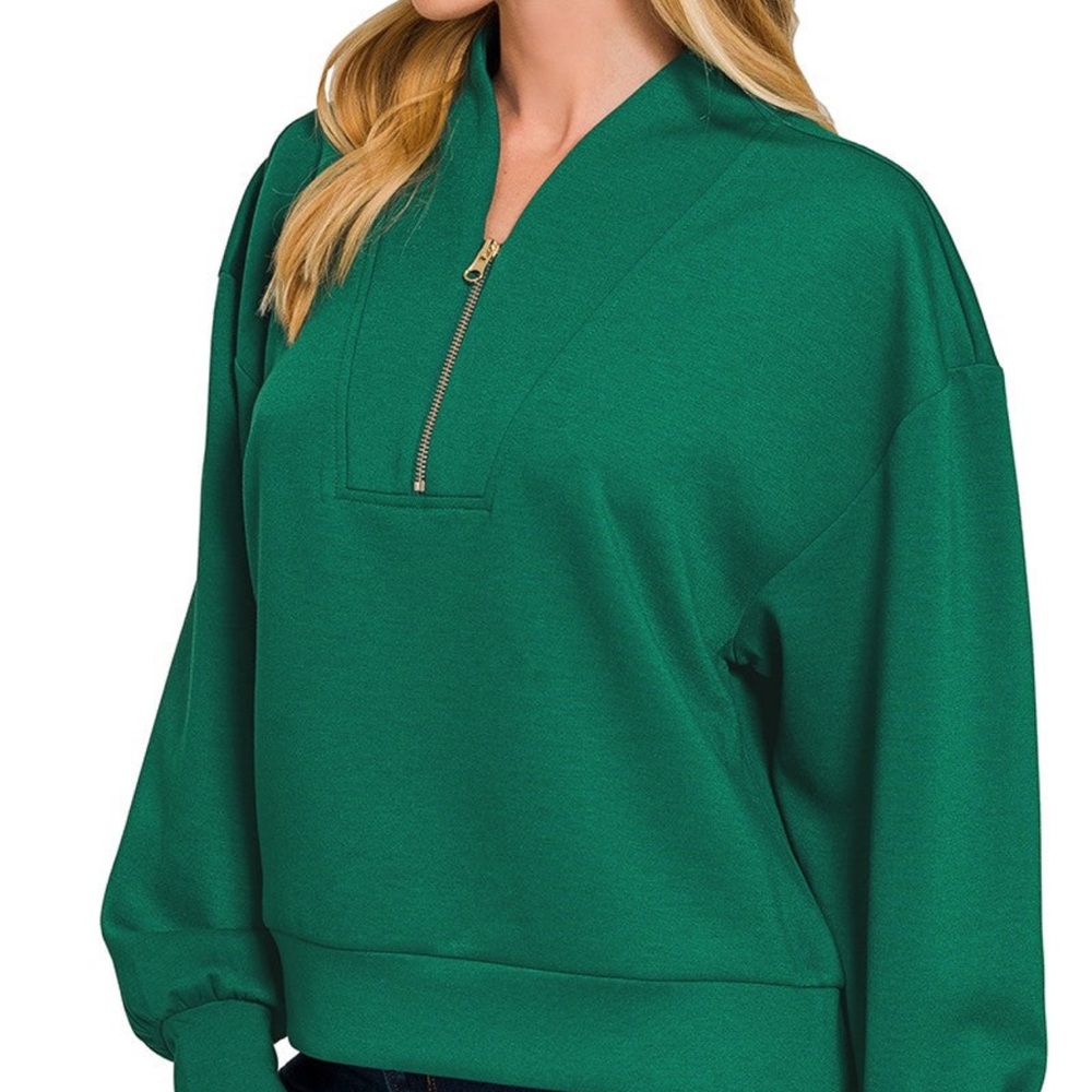 Green Zip-Up Sweatshirt
